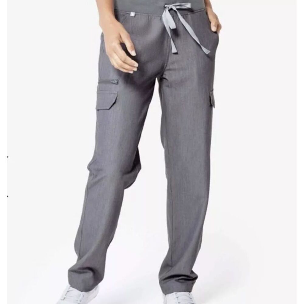 FIGS Technical Collection Women's Avadi Cargo Straight Leg Scrub Pants Gray XS